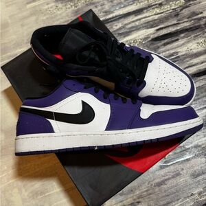Jordan 1 Low Court Purple White
